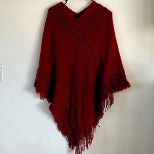 Maroon Poncho